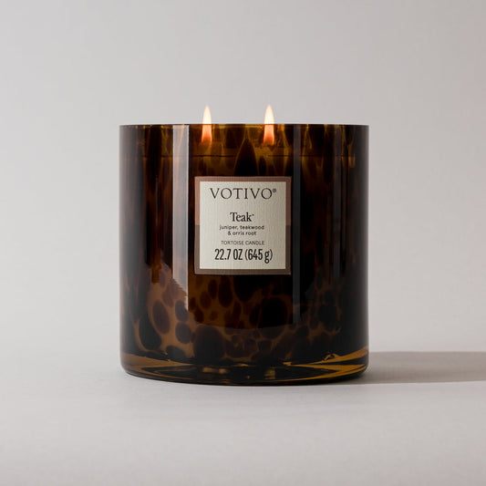 Tortoise Shell Candle, Teak