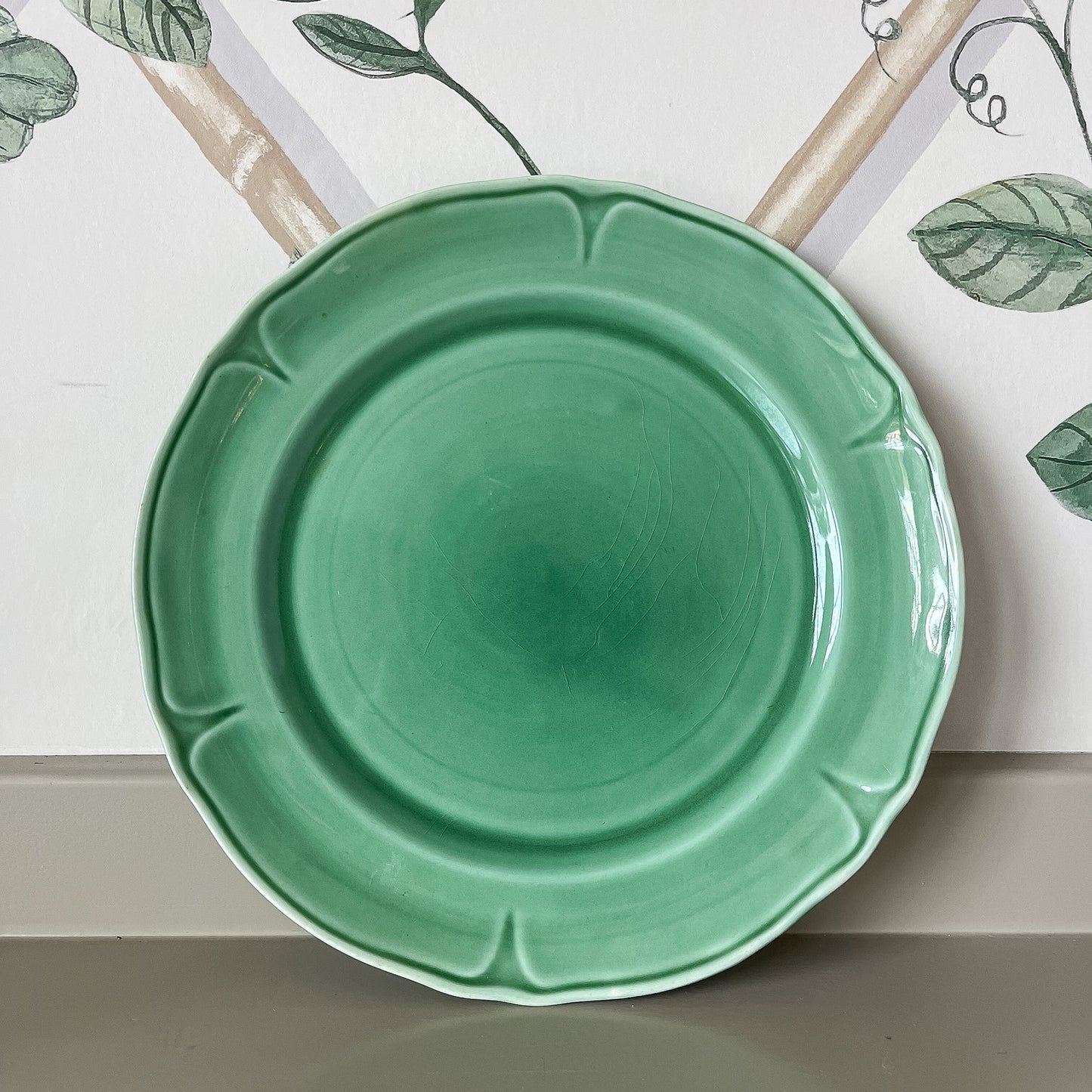 Green Glazed Vintage Plate