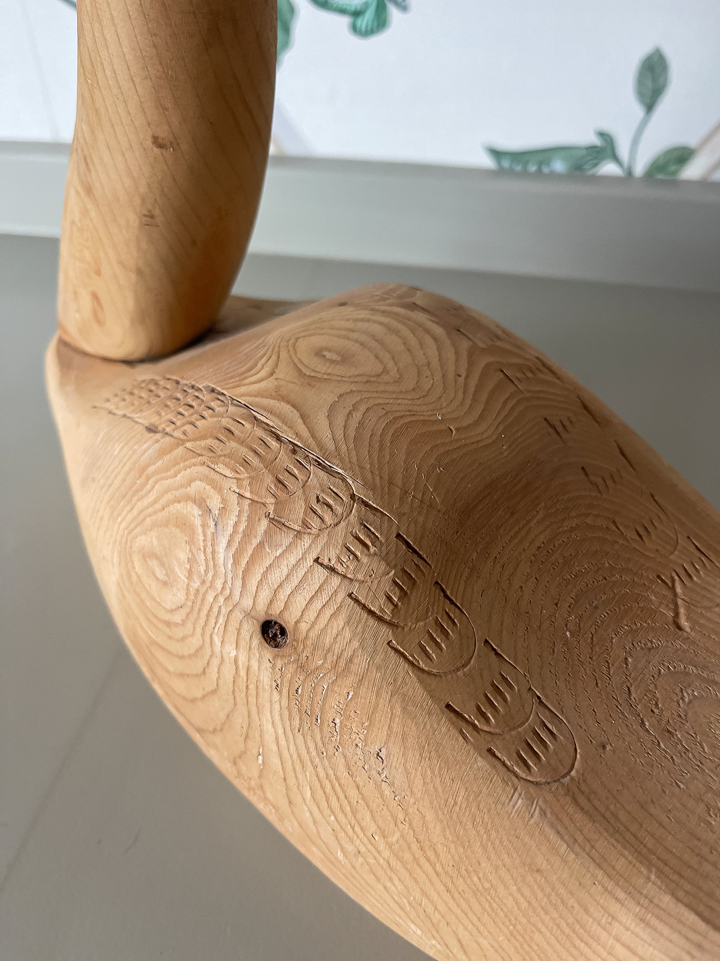 Hand-Carved Wooden Goose