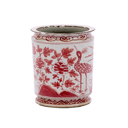 Red and White Orchid Pot