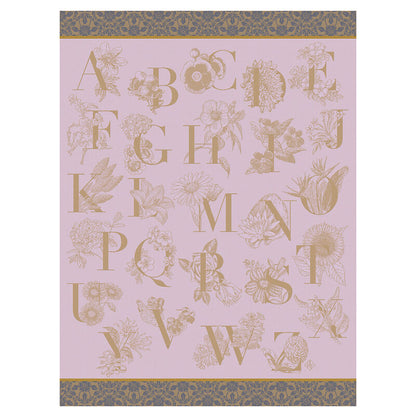 pink tan hand towel alphabet a to z kitchen towel