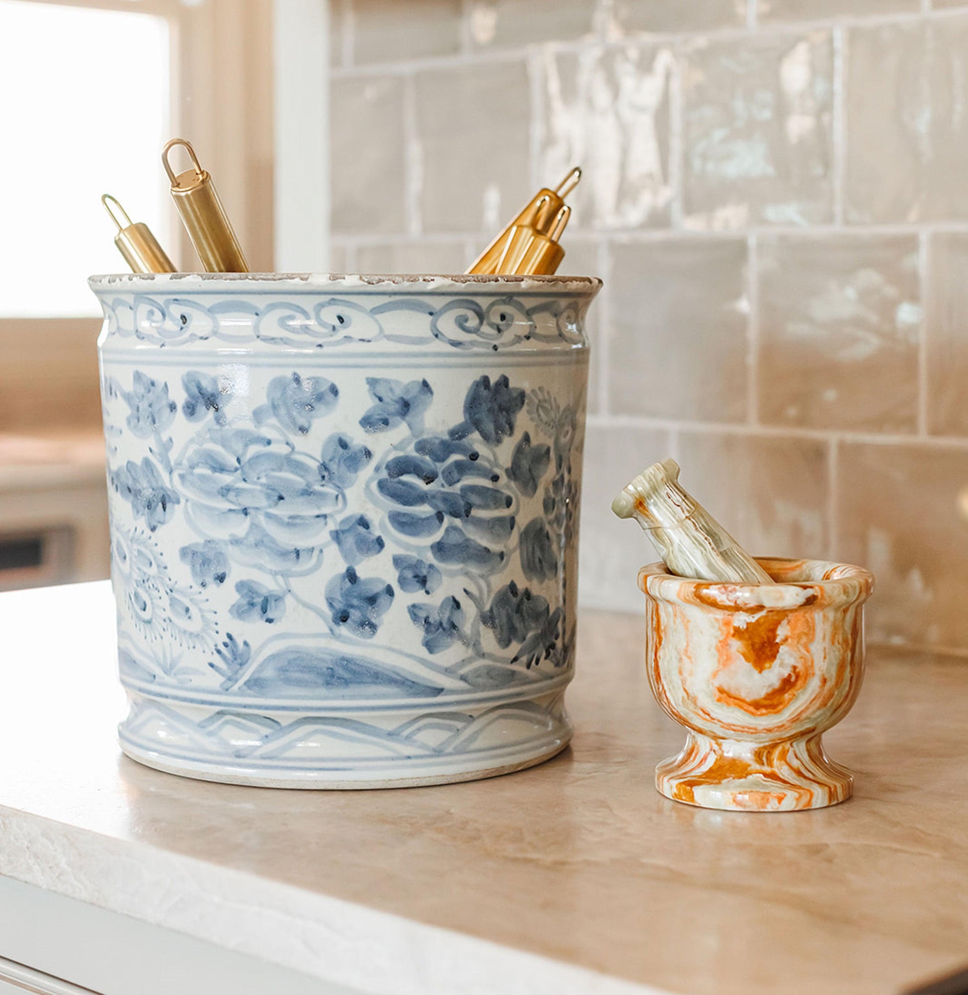 blue and white ceramic plant pots Blue and White Orchid Pot