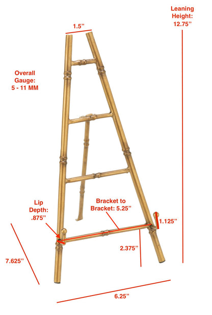 Tabletop 13" Metal Bamboo Style Easel