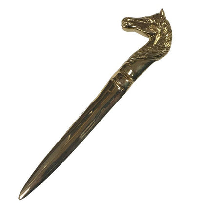 Solid Polished Brass Horse Head Letter Opener