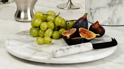 Marble Round Cheese Board and Knife