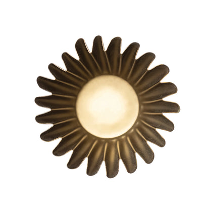 Fluted Metal Planter, Brass Finish