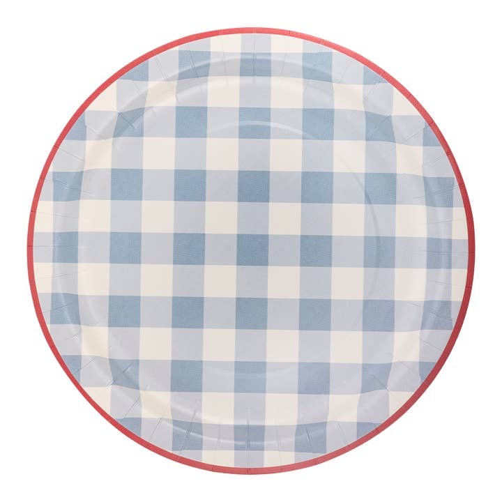 Chambray Gingham Paper Plate