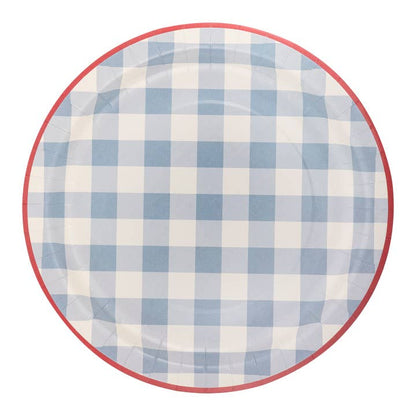 Chambray Gingham Paper Plate