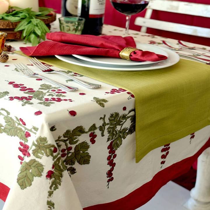 Gooseberry Red & Green Tablecloth