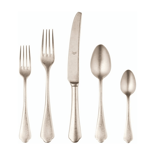 Dolce Vita Peltro Champagne 5-Piece Flatware + Serving Pieces (Mepra)