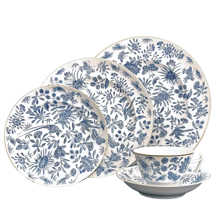Sacred Bird & Butterfly Dinnerware Collection Blue