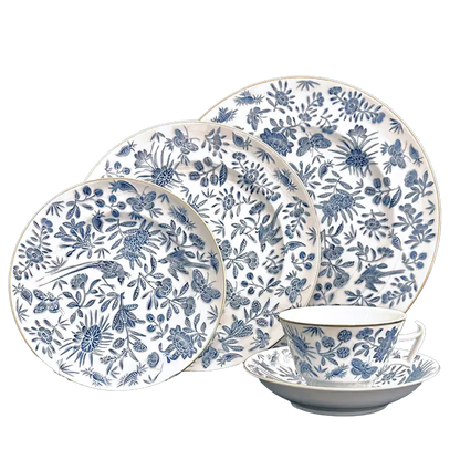 Sacred Bird & Butterfly Dinnerware Collection Blue