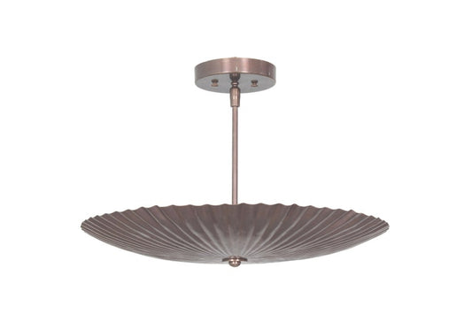 Raw Brass Ruffled Pendant