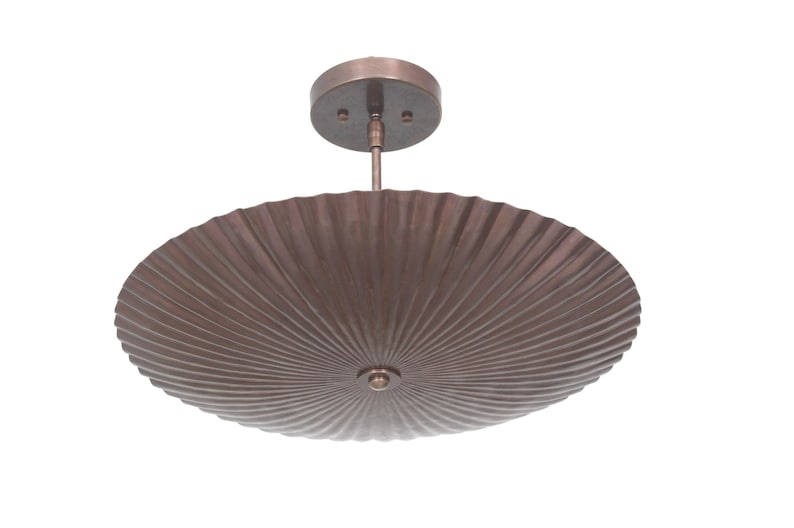 Raw Brass Ruffled Pendant