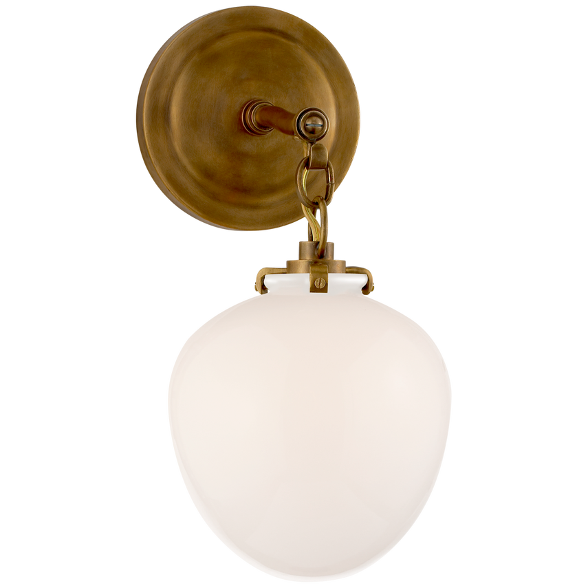 Katie Small Acorn Sconce - white glass