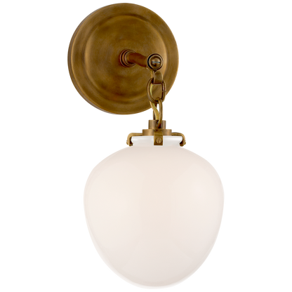 Katie Small Acorn Sconce - white glass