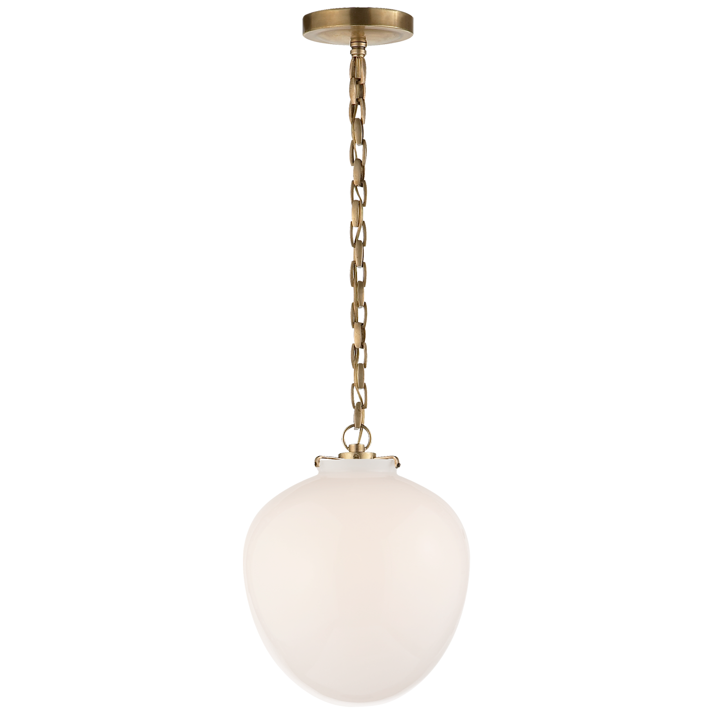 Katie Small Acorn Pendant - white glass