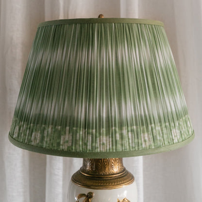 Green Ikat Shirred Lampshade
