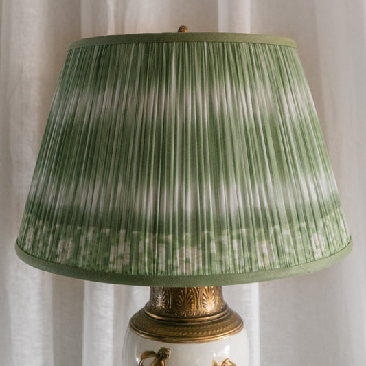 Green Ikat Shirred Lampshade