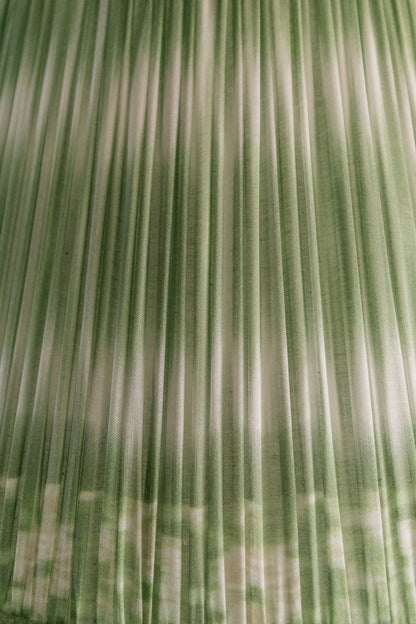 Green Ikat Shirred Lampshade