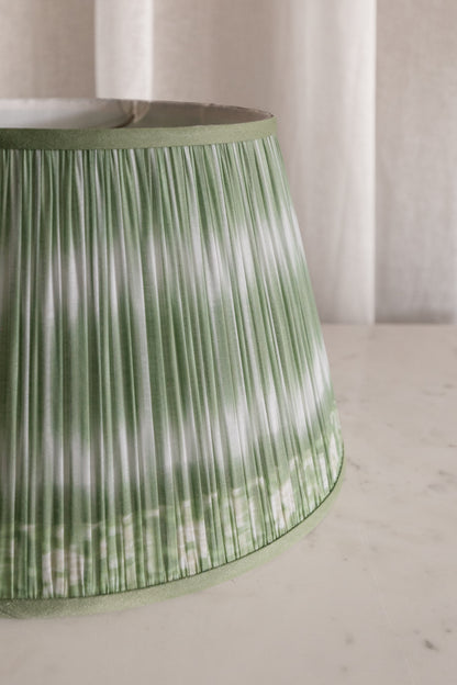 Green Ikat Shirred Lampshade