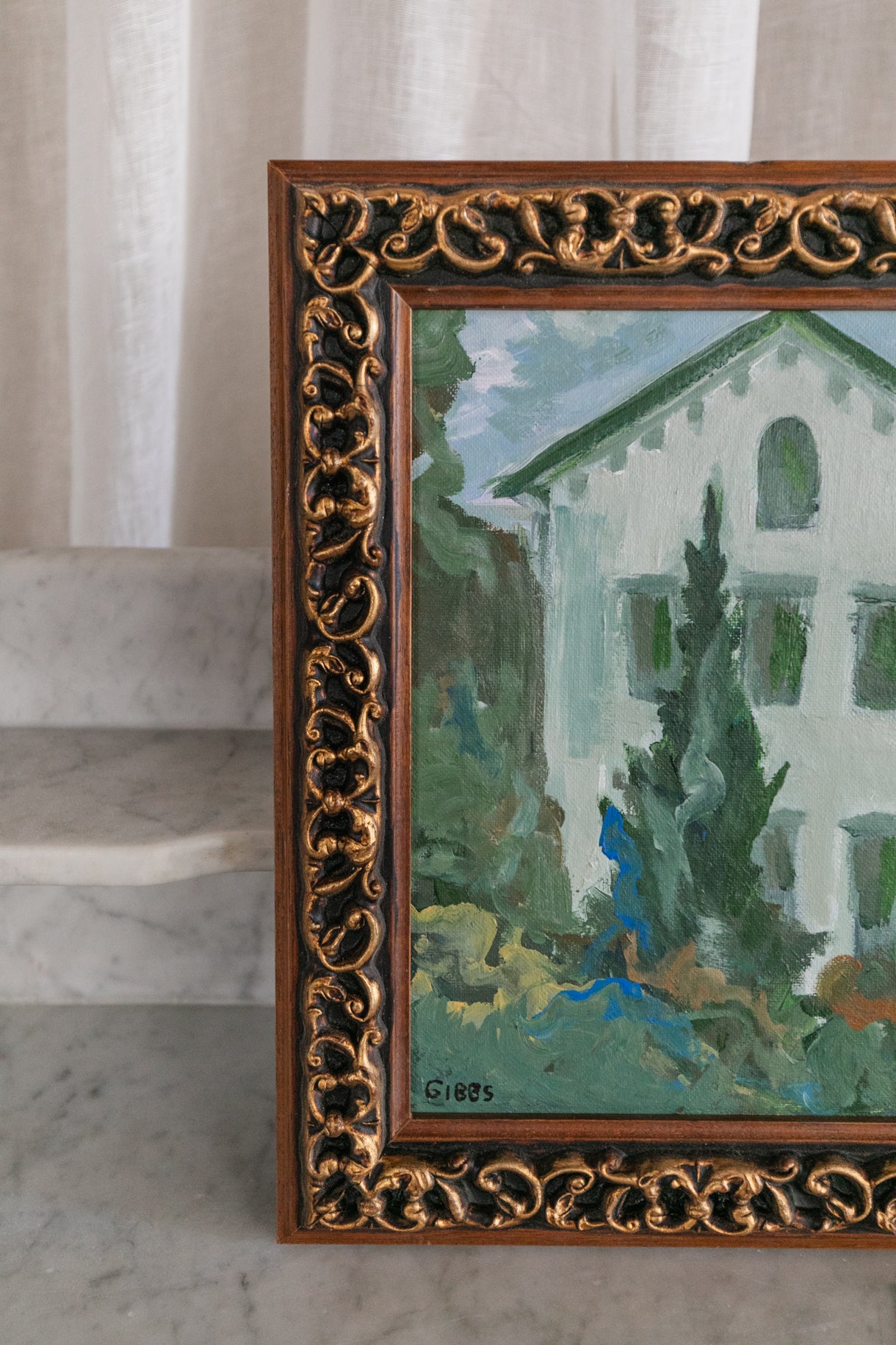 White Houses with Green Windows