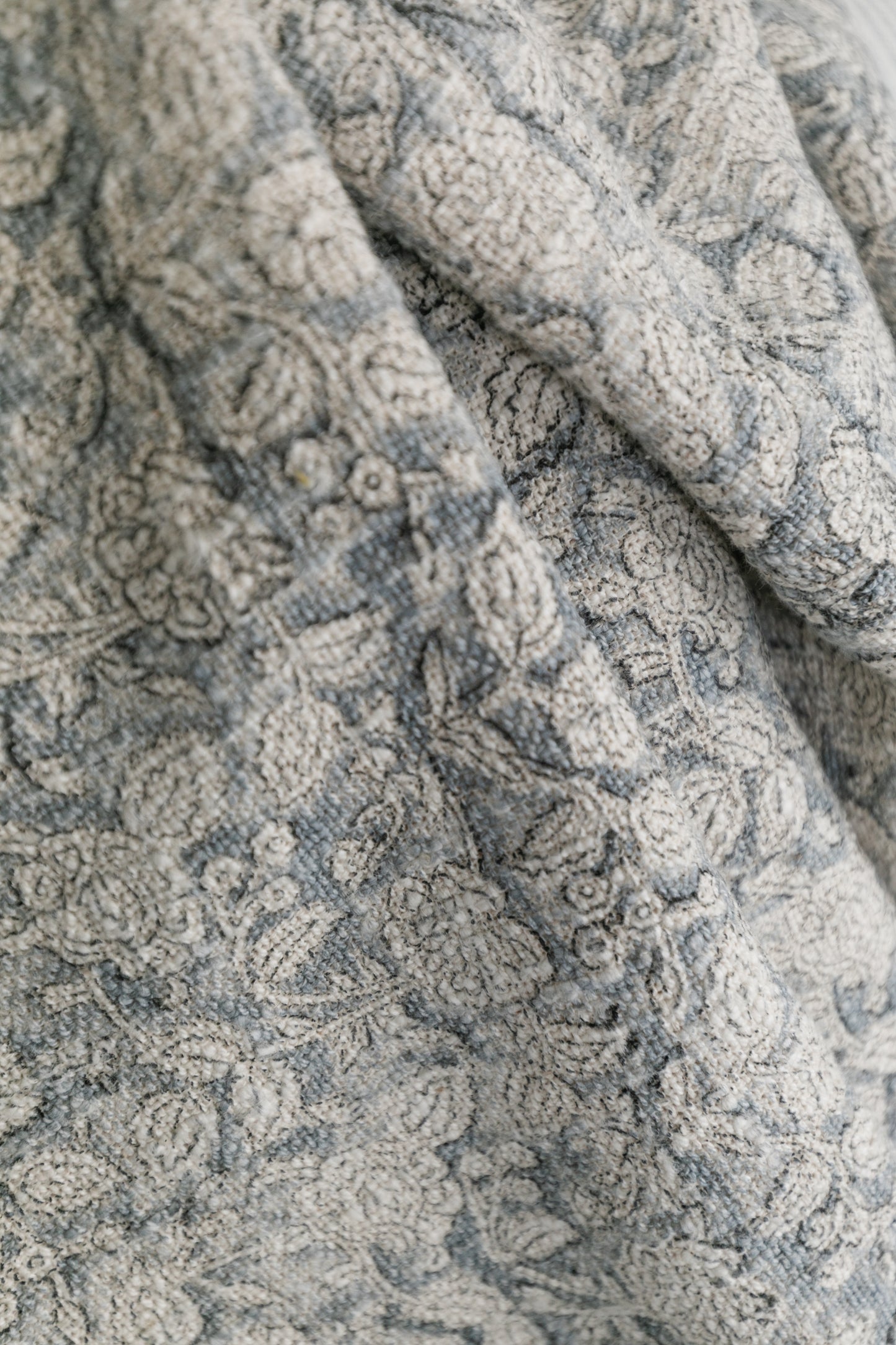 Handloom Blue Printed Throw