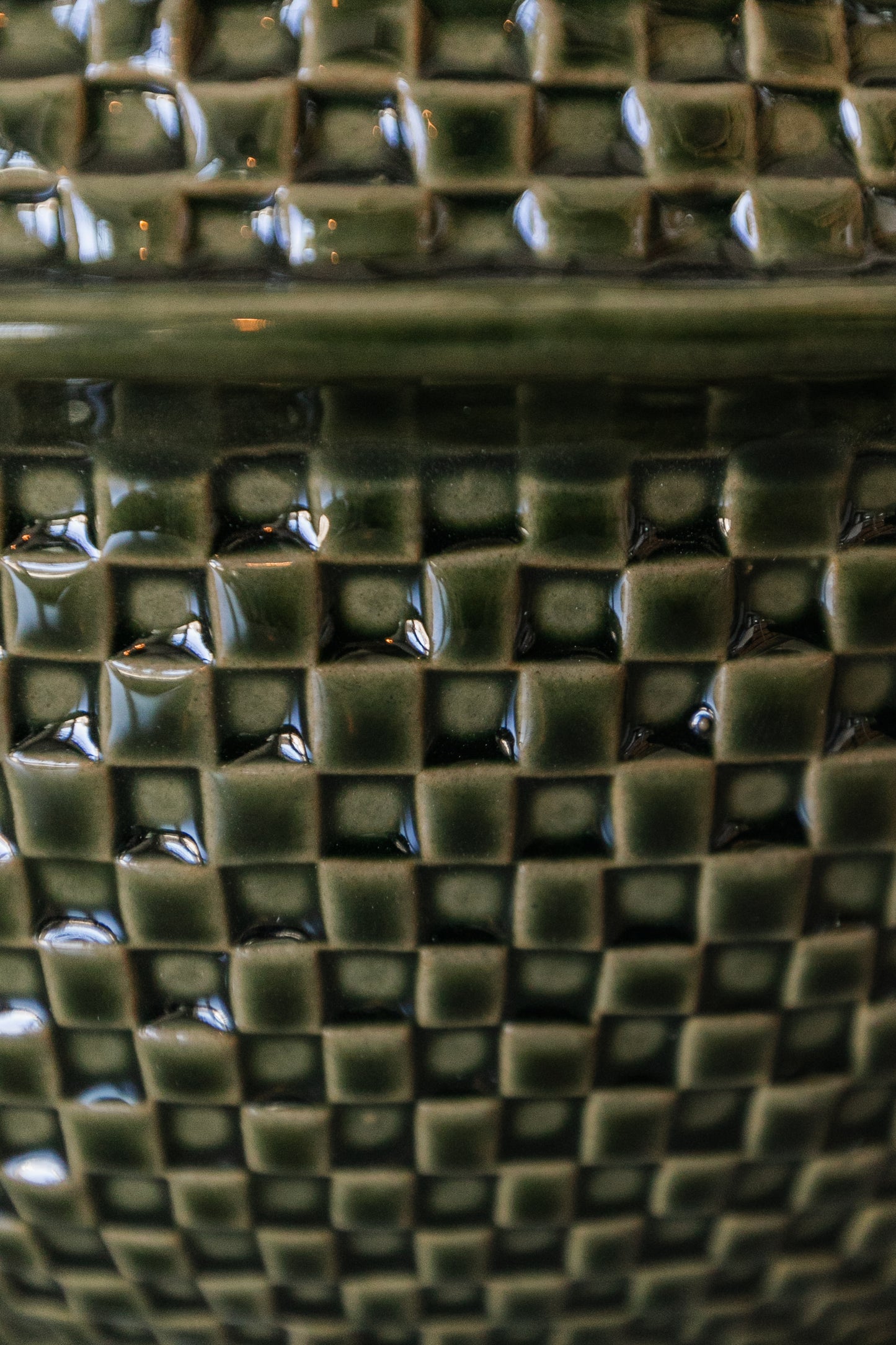 Green Basket Weave Bowl