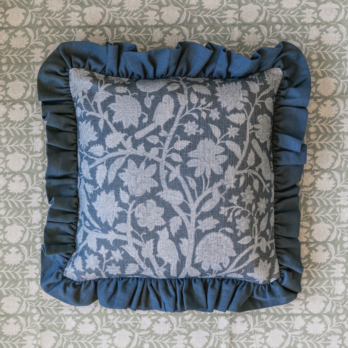 Kathleen Blue Pillow, 18"x18"