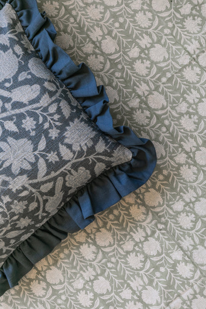 Kathleen Blue Pillow, 18"x18"