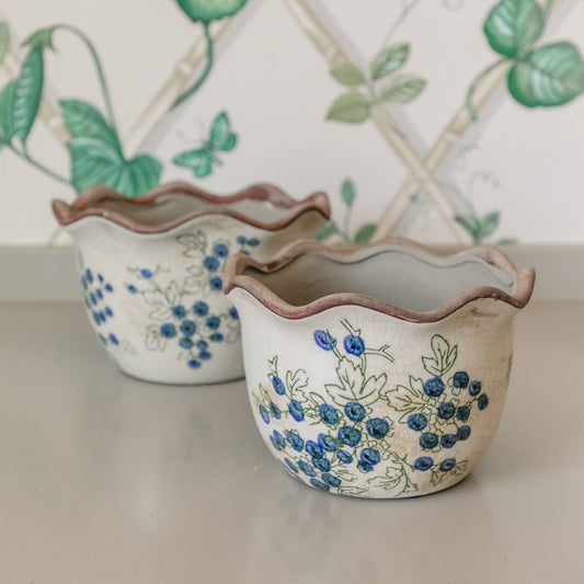 Scalloped Blueberry Bowl, 2 Sizes