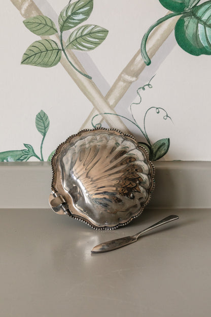 Silverplate Dish and Knife
