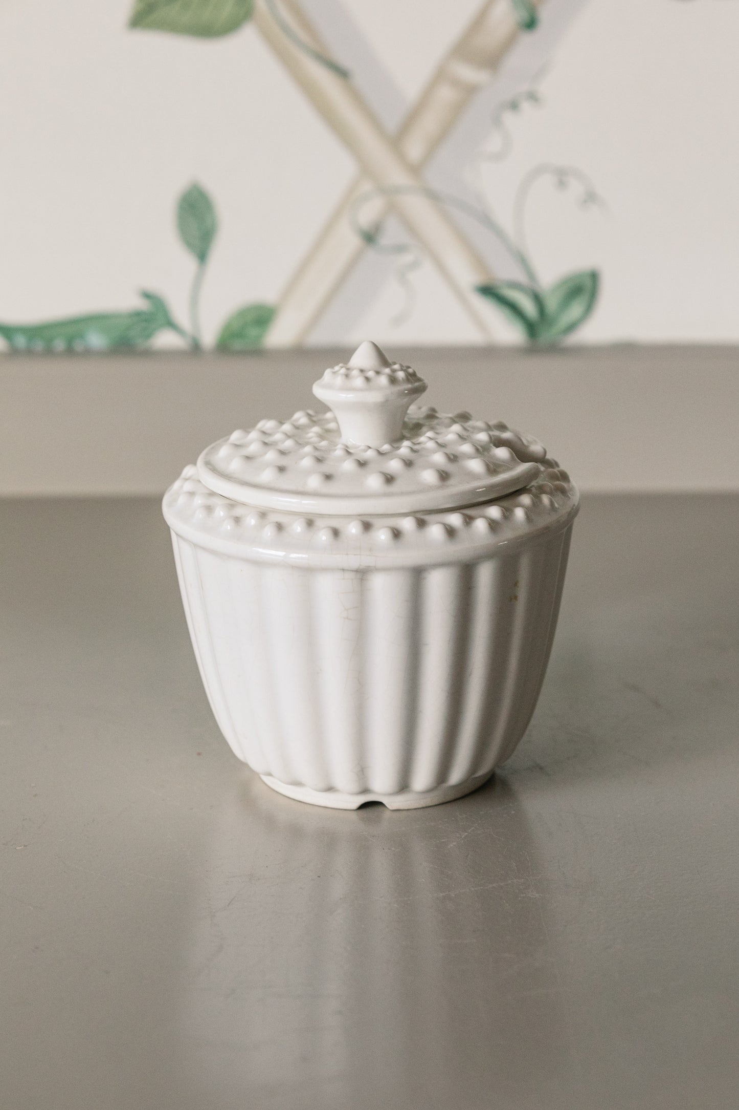 White Lidded Sugar Bowl