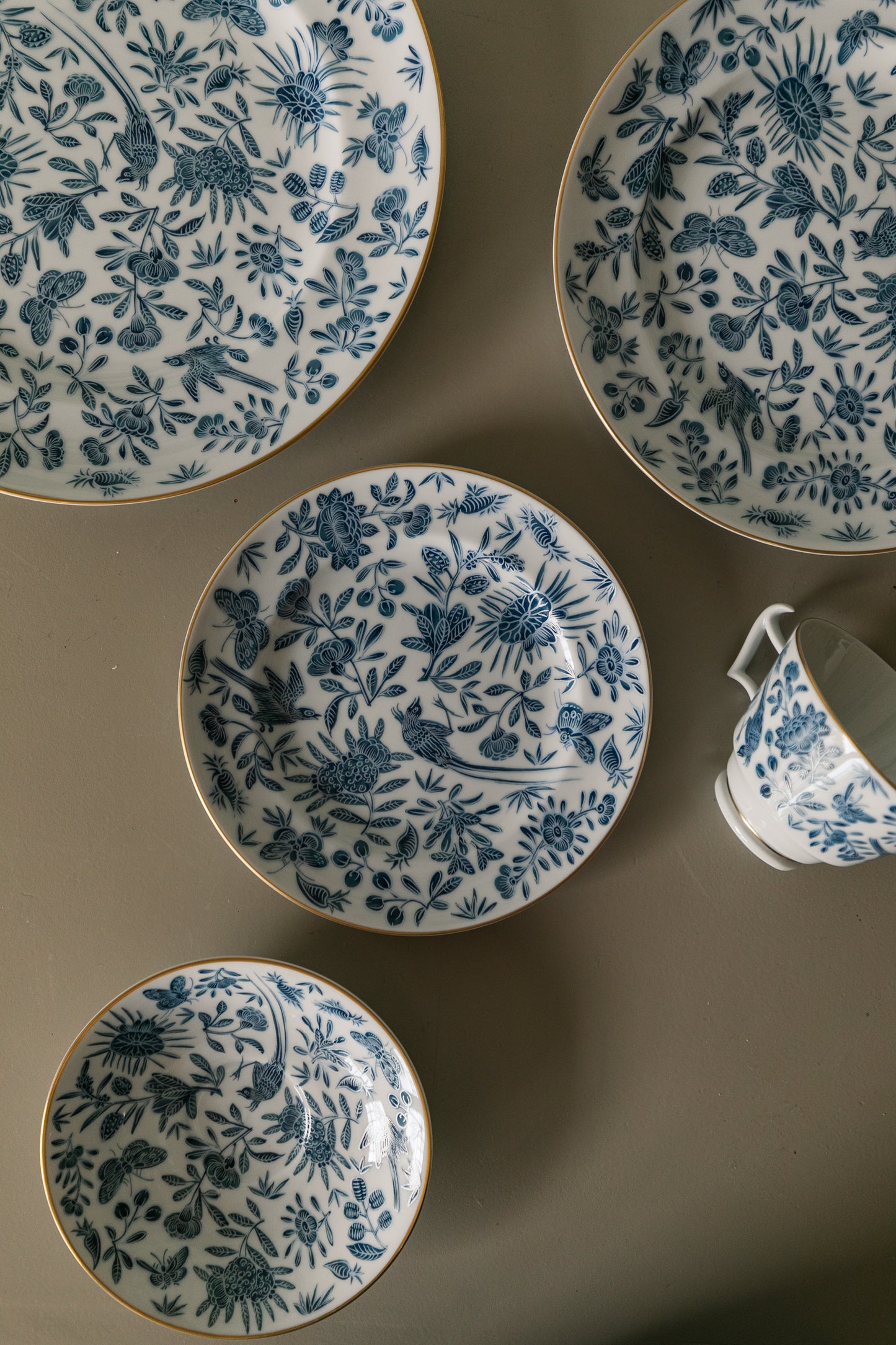 Sacred Bird & Butterfly Dinnerware Collection Blue