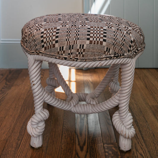 Rope Ottoman, Vintage Frame (LOCAL PICKUP ONLY)