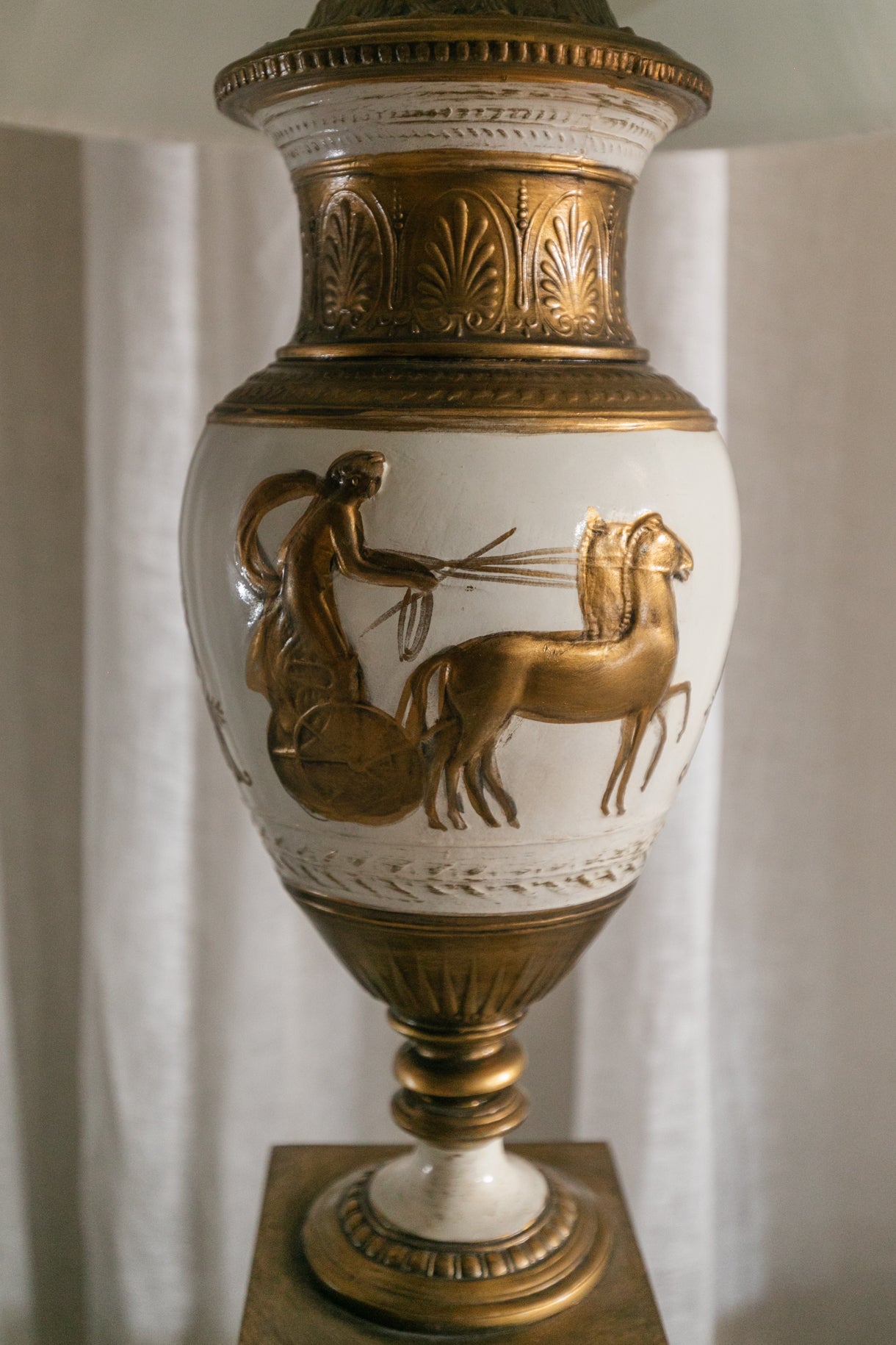Heavy Midcentury Greek Lamps, Pair