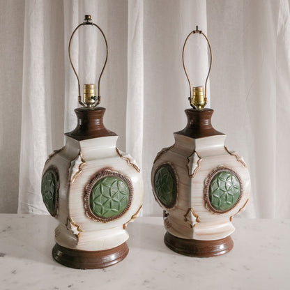 Signed Vintage Lamps, Pair