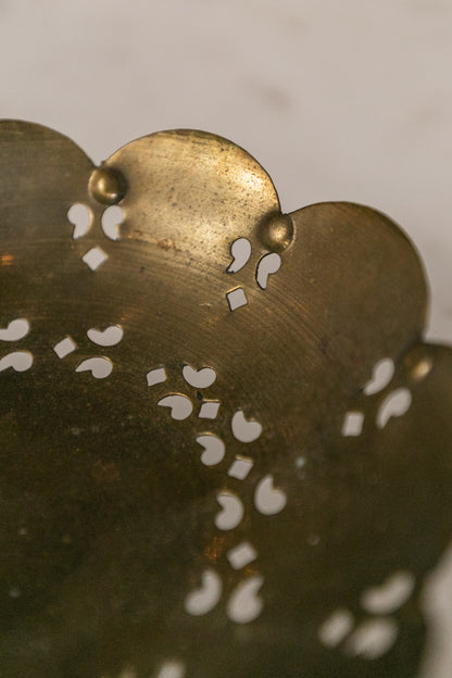 Brass Scalloped Footed Dish