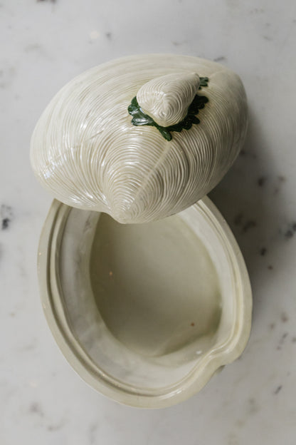 Lidded Clam Majolica Tureen