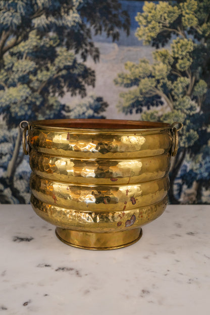 Brass Hammered Pot w/ Handles