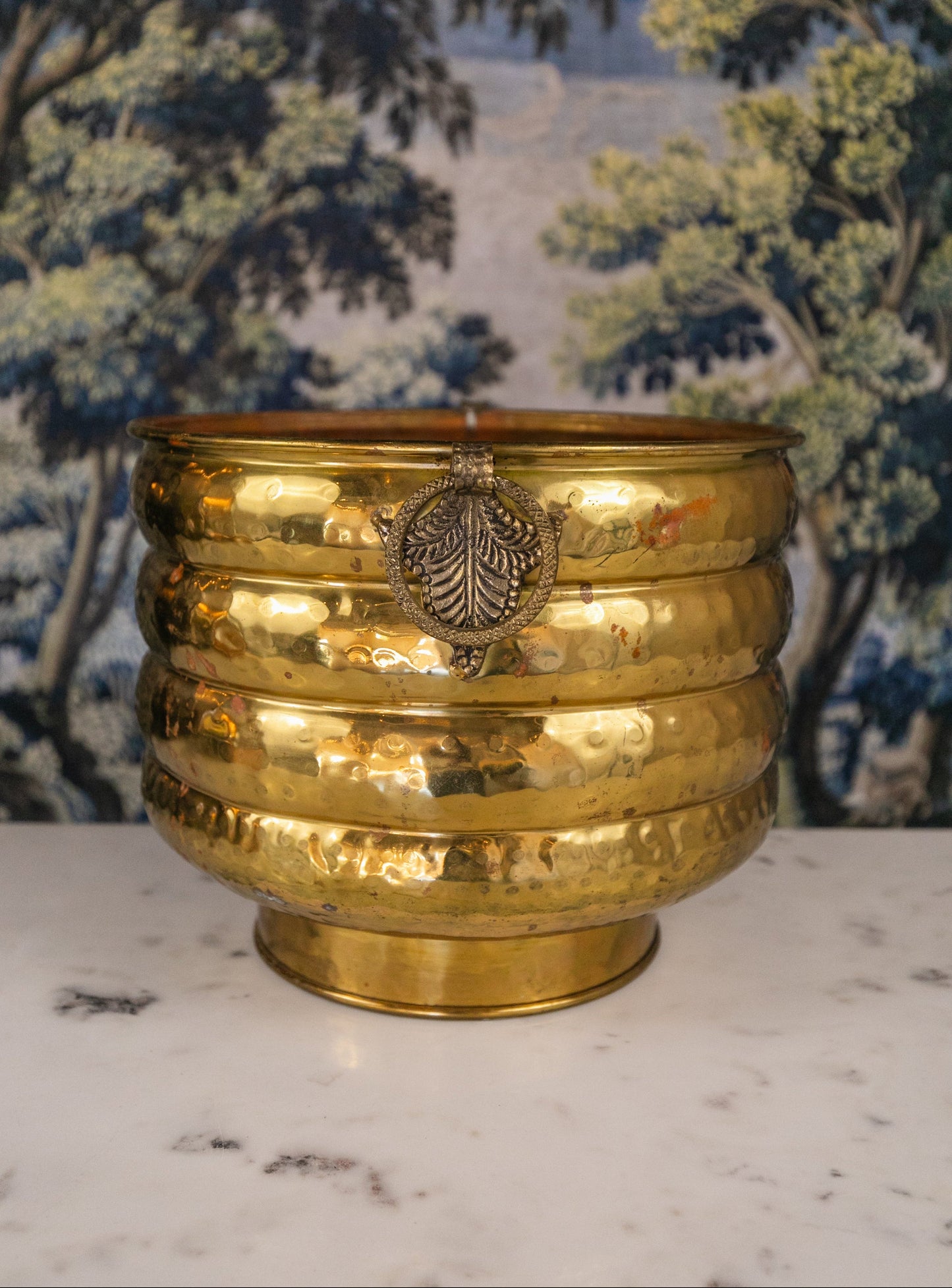 Brass Hammered Pot w/ Handles