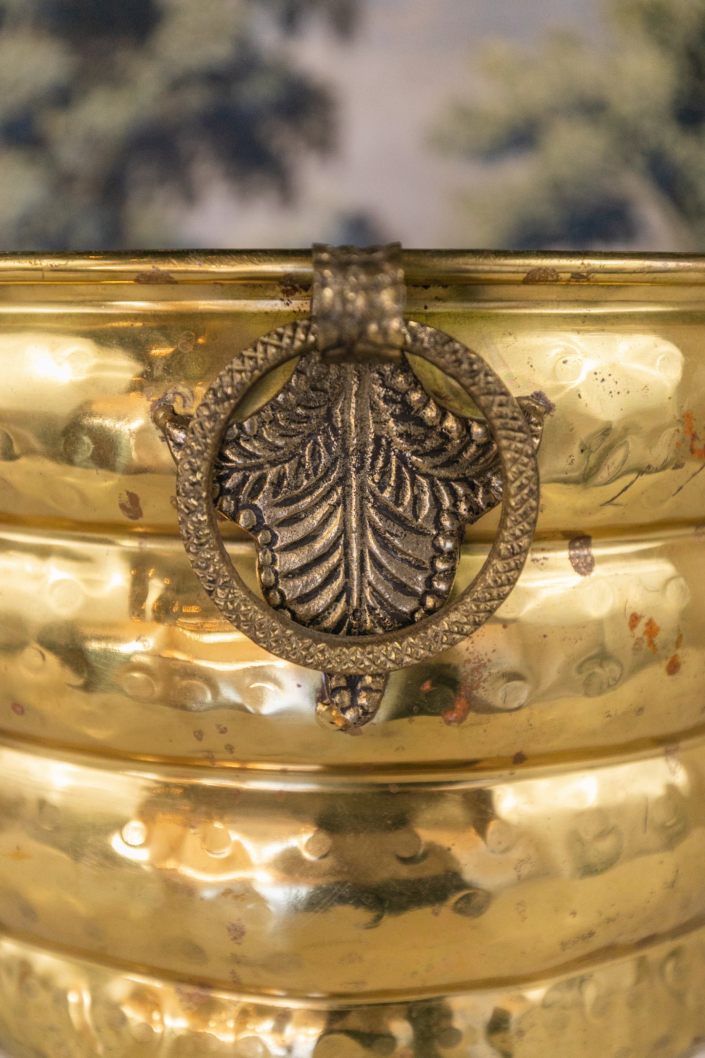 Brass Hammered Pot w/ Handles