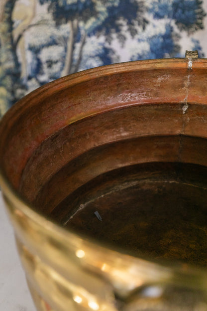 Brass Hammered Pot w/ Handles