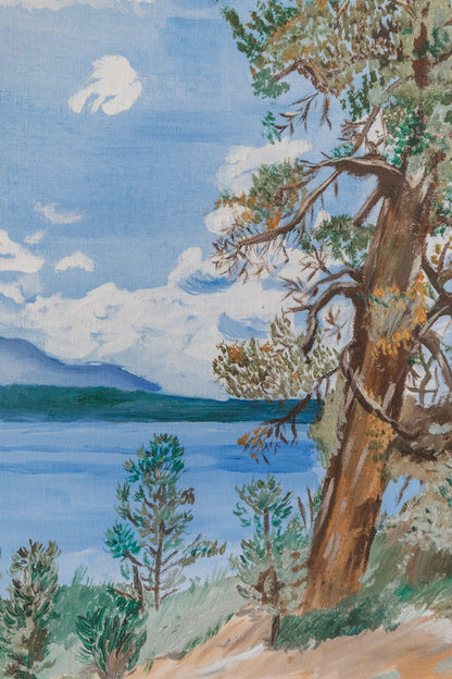 Original Landscape in White Frame