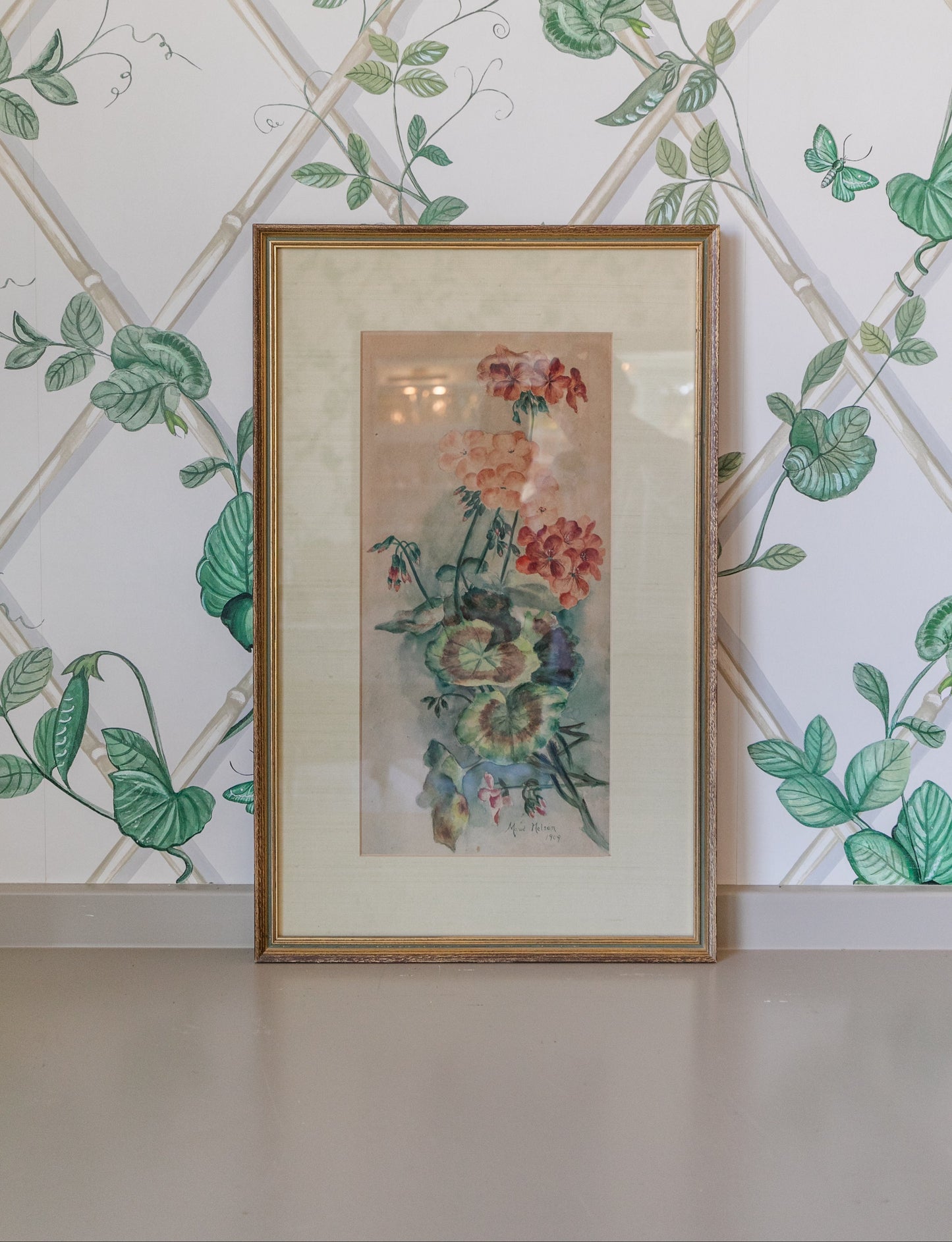 Original Signed Floral Watercolor