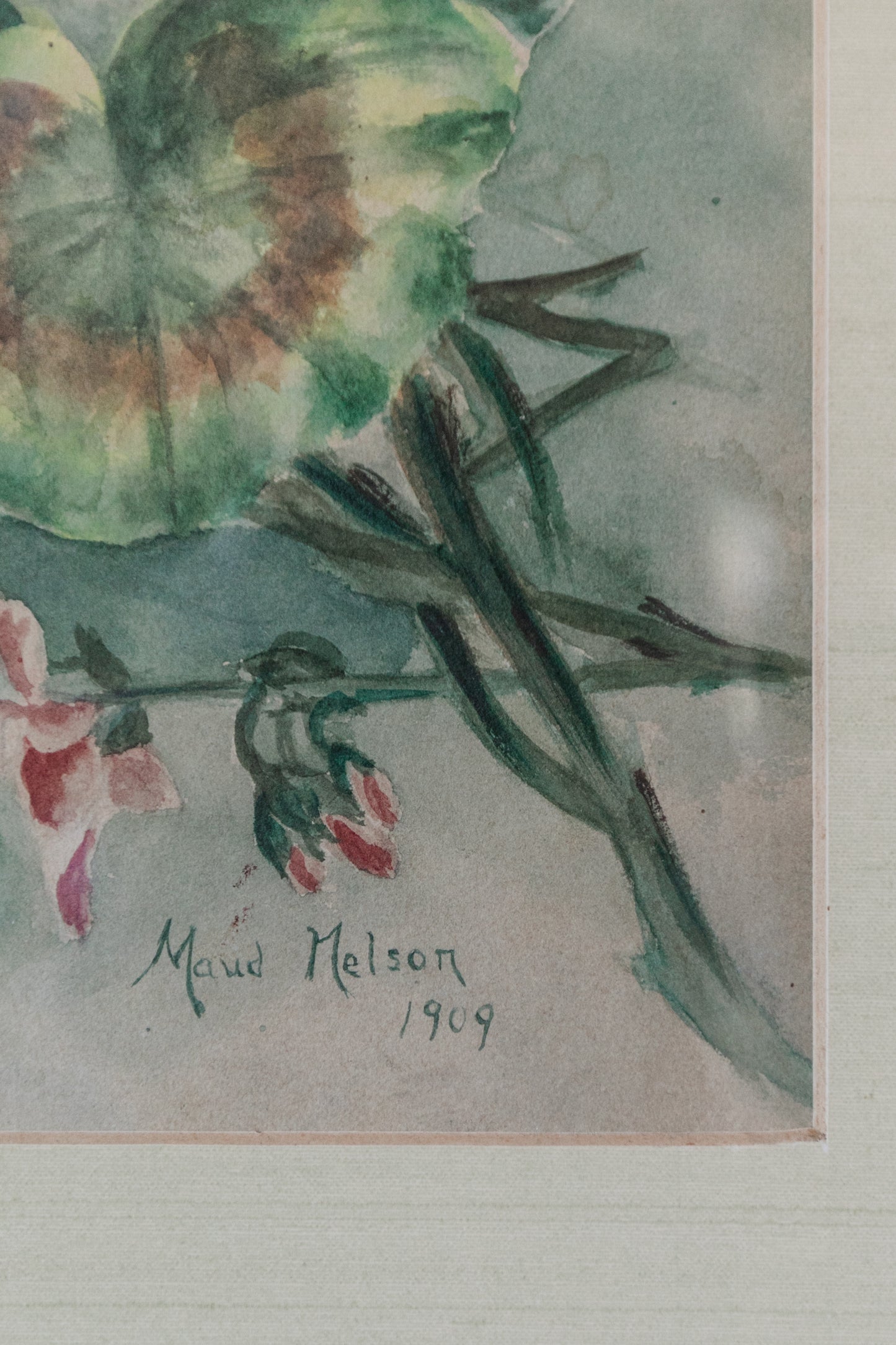 Original Signed Floral Watercolor