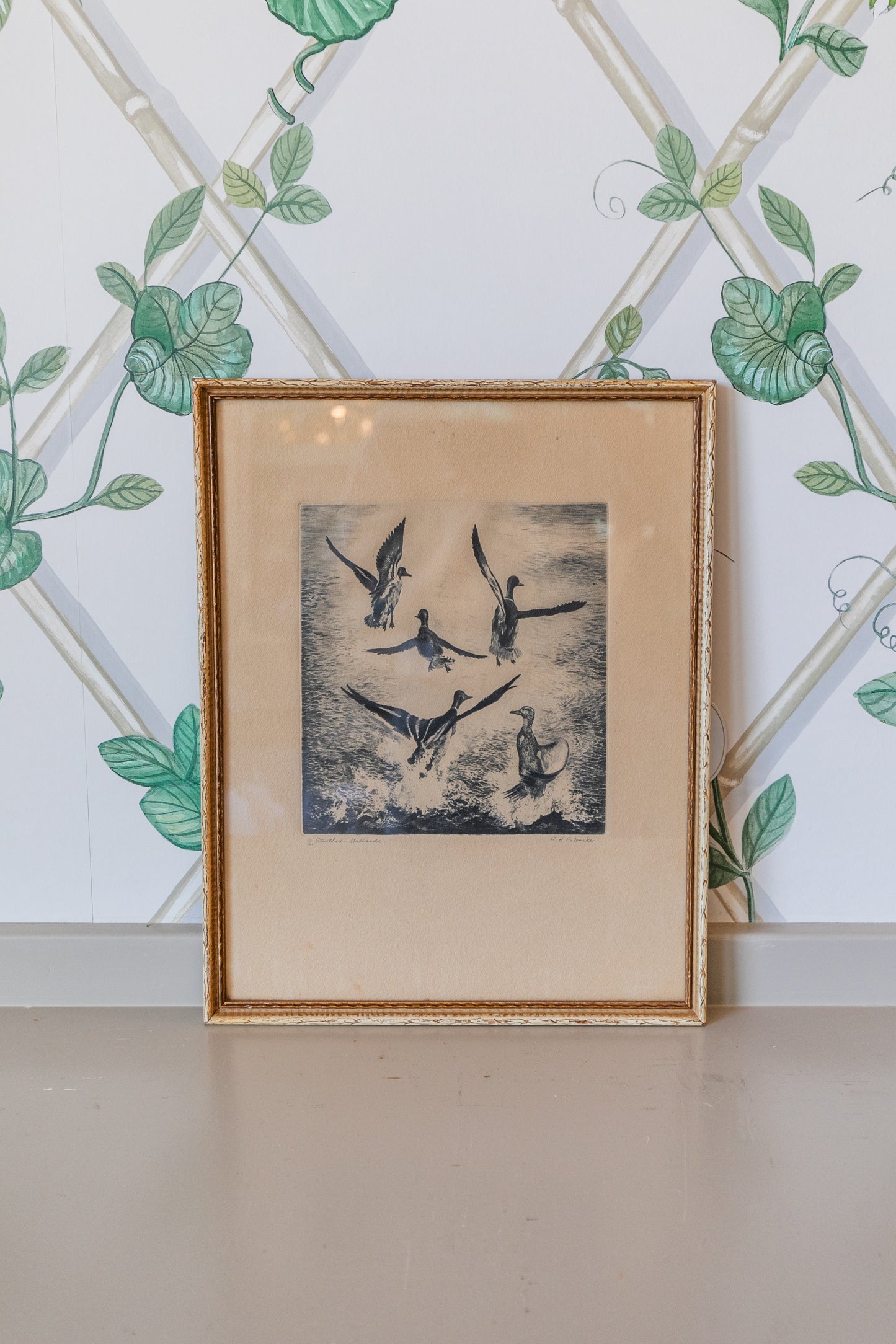 Vintage Framed Duck Print