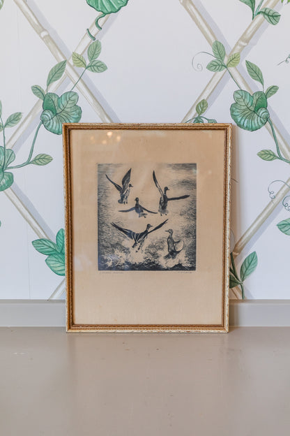 Vintage Framed Duck Print