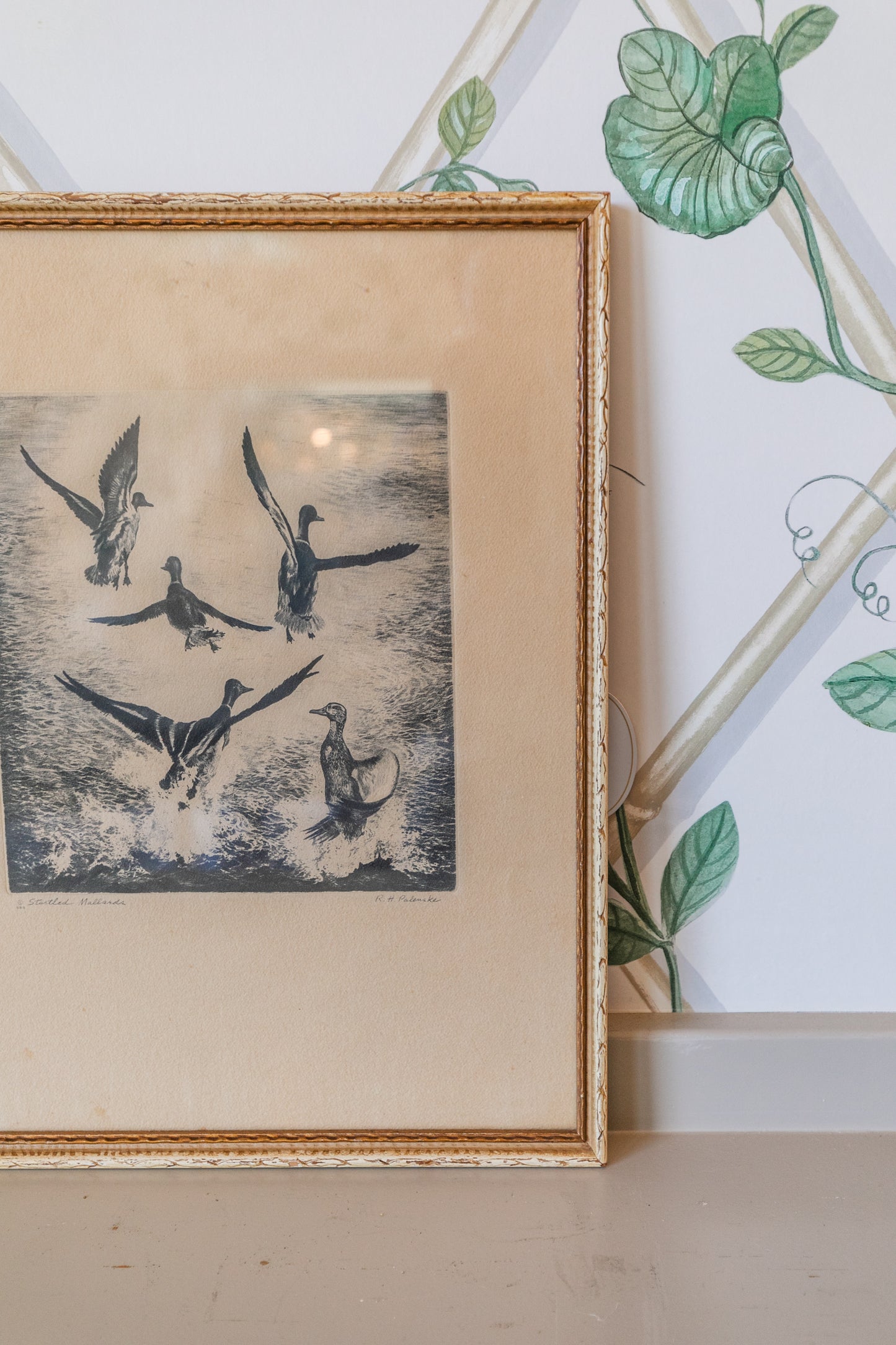 Vintage Framed Duck Print