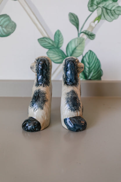 Blue Staffordshire Pair, Medium